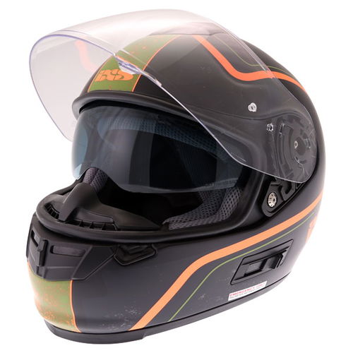 IXS HX444 Classic Helmet Matt Black Orange XS (53-54 cm)