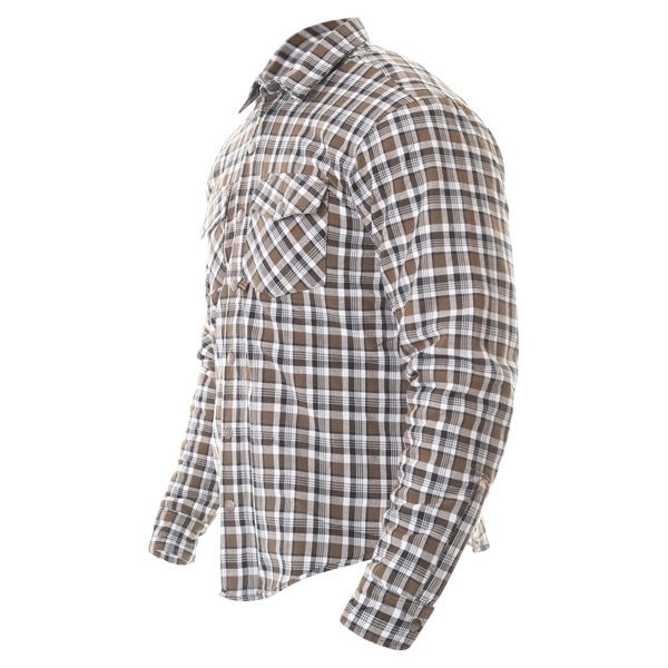 Oxford Products Kickback Checker Shirt Khaki White Mens - S