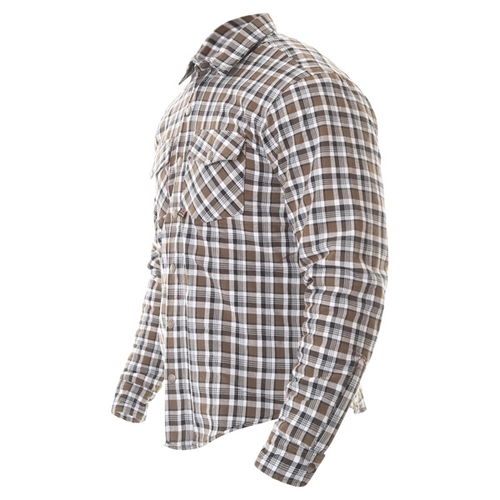 Oxford Products Kickback Checker Shirt Khaki White Mens - S