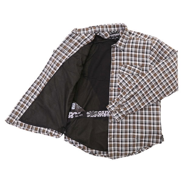 Oxford Products Kickback Checker Shirt Khaki White Mens - S