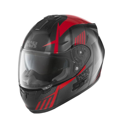 IXS HX444 Angle Helmet Black Red Silver XS (53-54 cm)