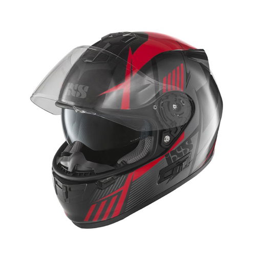 IXS HX444 Angle Helmet Black Red Silver XS (53-54 cm)