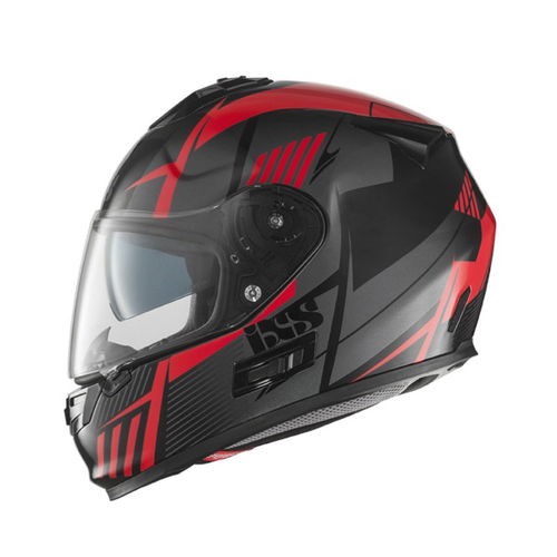 IXS HX444 Angle Helmet Black Red Silver XS (53-54 cm)