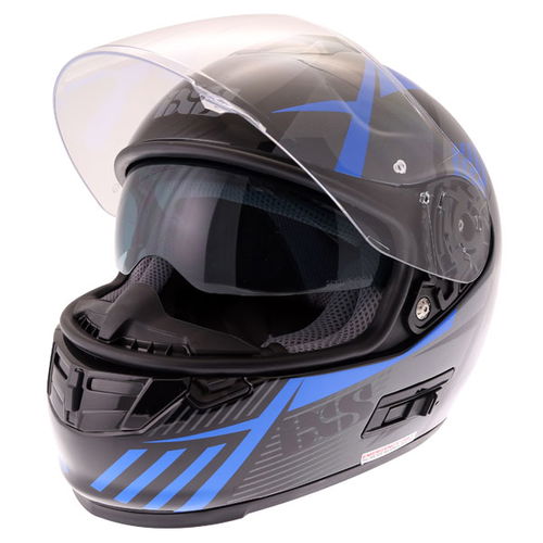 IXS HX444 Angle Helmet Black Blue Silver XS (53-54 cm)