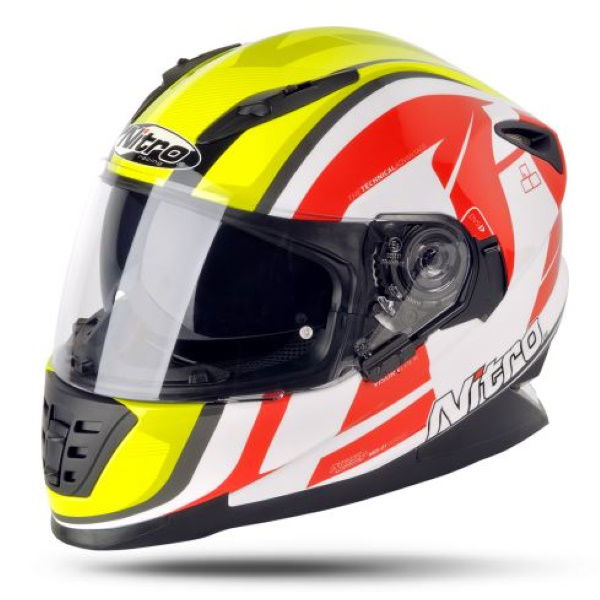 Nitro Pursuit DVS Helmet White Safety Yellow Red M (58 cm)