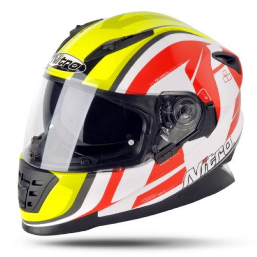 Nitro Pursuit DVS Helmet White Safety Yellow Red M (58 cm)