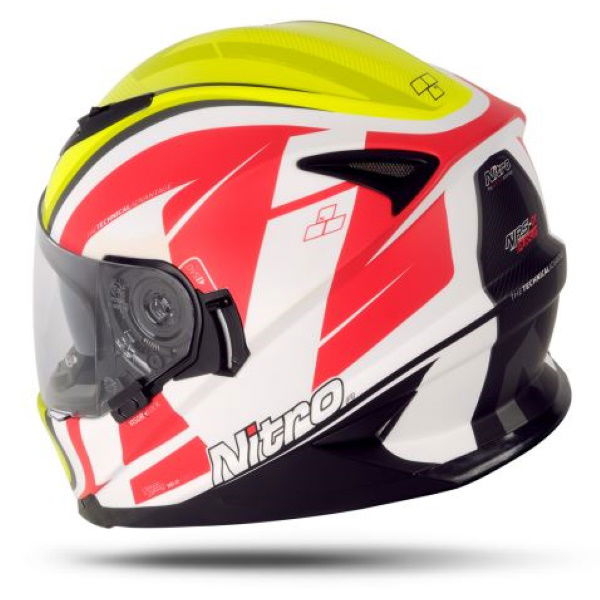 Nitro Pursuit DVS Helmet White Safety Yellow Red M (58 cm)