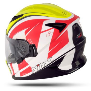 Nitro Pursuit DVS Helmet White Safety Yellow Red M (58 cm)