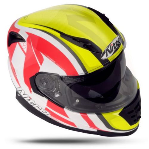 Nitro Pursuit DVS Helmet White Safety Yellow Red M (58 cm)
