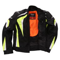 R-18 CE Mens Textile Jacket Black Fluo Yellow