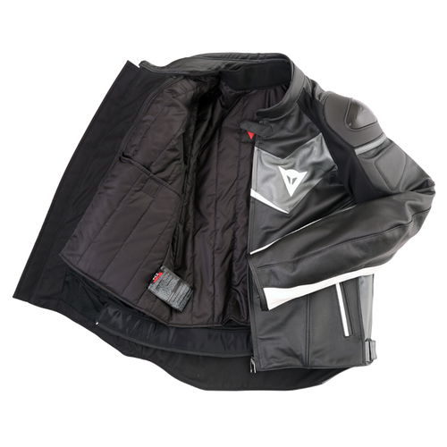 Dainese Velostar Leather Jacket Black Anthracite Mens - 38