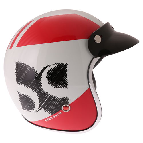 IXS HX 89 Retro Helmet White Red Black 2XS (51-52 cm)