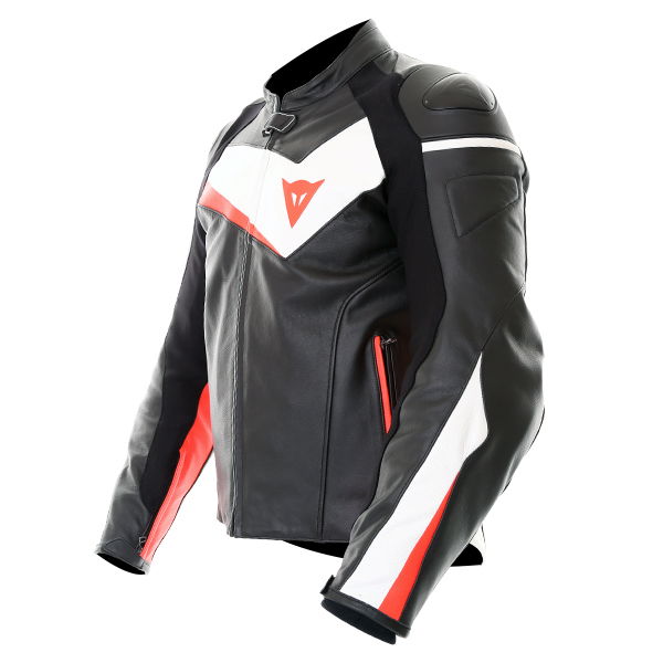 Dainese Velostar Leather Jacket Black White Red Mens - 40