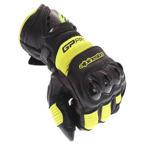 Alpinestars GP Pro R3 Black Yellow Fluo Motorcycle Gloves Knuckle                                                                                                                                                                                              
