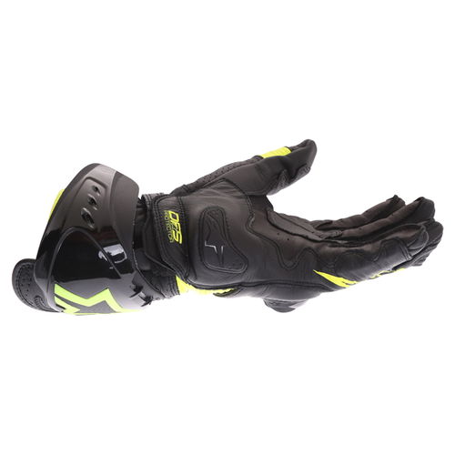 Alpinestars GP Pro R3 Black Yellow Fluo Motorcycle Gloves Little finger side                                                                                                                                                                                   
