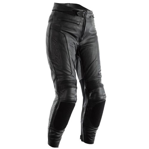 RST GT CE Ladies Black Leather Motorcycle Jeans Front                                                                                                                                                                                                          