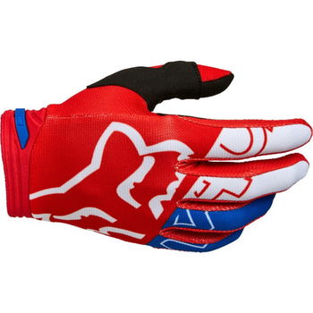 Fox 180 Skew Gloves White Red Blue Mens - S