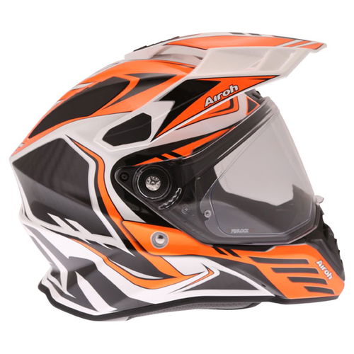 Airoh Commander Carbon Orange Adventure Motorcycle Helmet Right Side                                                                                                                                                                                           