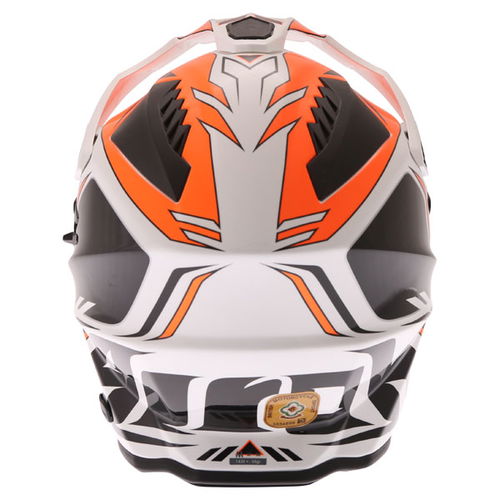 Airoh Commander Carbon Orange Adventure Motorcycle Helmet Back                                                                                                                                                                                                 