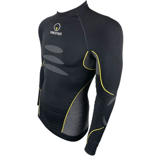Forcefield Tech 3 Base Layer Shirt Black Yellow Mens - XS