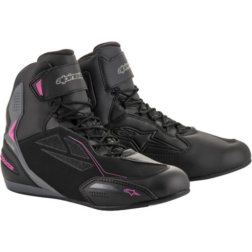 Alpinestars Faster-3 Drystar Ladies Black Fuchsia Motorcycle Shoes Pair                                                                                                                                                                                        