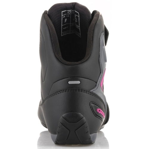 Alpinestars Faster-3 Drystar Ladies Black Fuchsia Motorcycle Shoes Heel                                                                                                                                                                                        