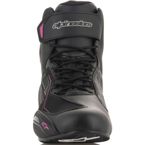 Alpinestars Faster-3 Drystar Ladies Black Fuchsia Motorcycle Shoes Front                                                                                                                                                                                       