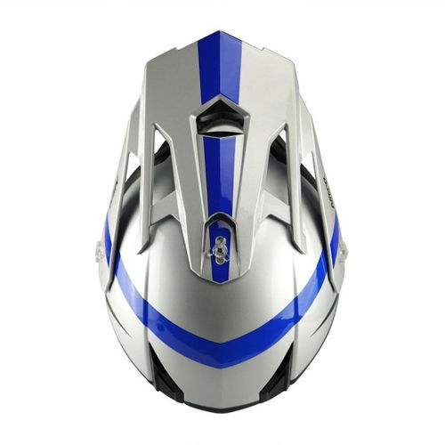 Nitro MX700 Recoil Junior Helmet Silver Black Gun Blue Kids - M (50 cm)