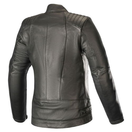 Alpinestars Gal Womens Black Leather Motorcycle Jacket Back                                                                                                                                                                                                    