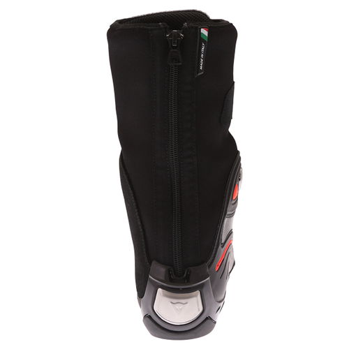 Dainese Axial D1 Black White Lava Red Motorcycle Track Boots Heel                                                                                                                                                                                              