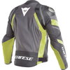 Dainese Avro 4 Black Grey Yellow Leather Motorcycle Jacket Back                                                                                                                                                                                                