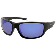 Galjeon Sunglasses Matt Black Blue Mirror Lens