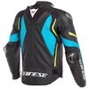 Dainese Super Speed 3 Black Blue Yellow Leather Motorcycle Jacket Back                                                                                                                                                                                         
