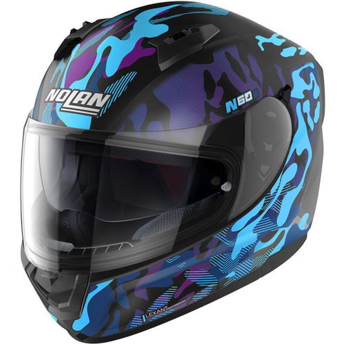 Nolan N60-6 Foxtrot Helmet Flat Black Blue Purple 035