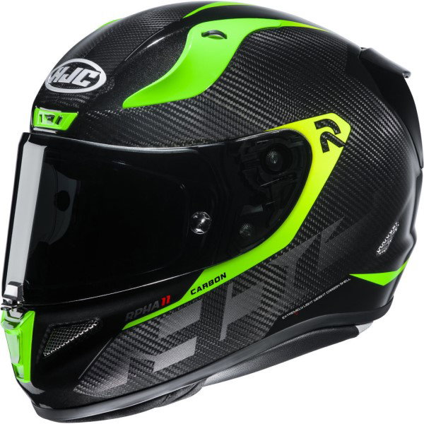 HJC RPHA 11 Bleer Helmet - Carbon/Green - FREE Delivery | J&S