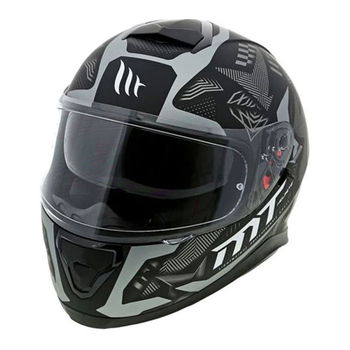 MT Thunder 3 SV Fractal Helmet Matt Black Gun Silver
