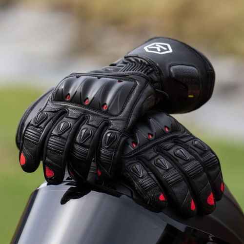 Knox Oulton Gloves Black Red Mens - S