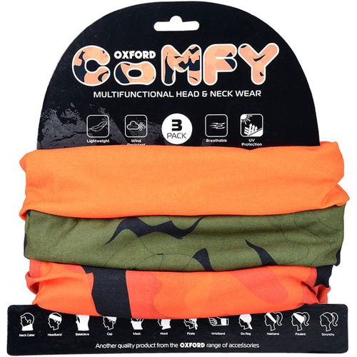 Oxford Products Comfy Neck Warmer 3 Pack Havoc Orange One size