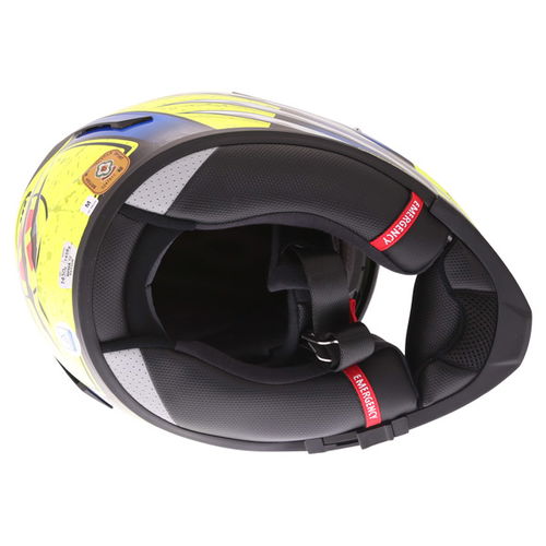 HJC RPHA 70 Wolverine Yellow Blue Full Face Motorcycle Helmet Inside                                                                                                                                                                                           
