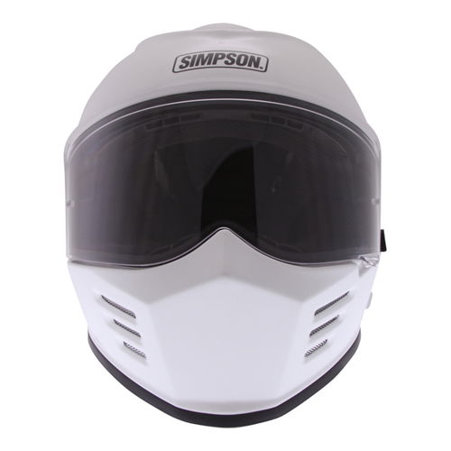 Simpson Venom White Full Face Motorcycle Helmet Front                                                                                                                                                                                                          