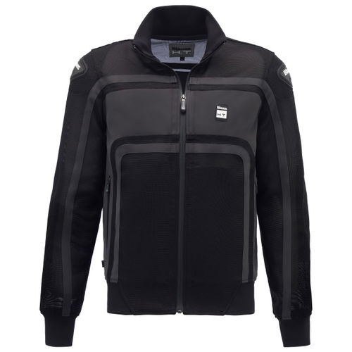 Blauer Easy Rider Air Black Grey Textile Motorcycle Jacket Front                                                                                                                                                                                               