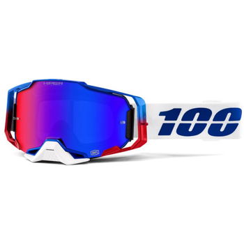 100% Armega Goggles - Genesis HiPER Blue/Red Mirror Lens
