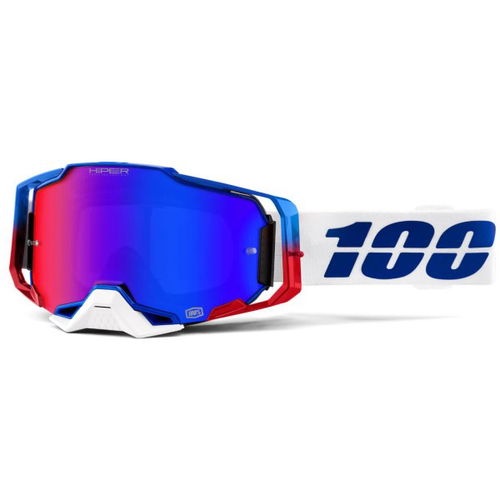 100% Armega Goggles - Genesis HiPER Blue/Red Mirror Lens