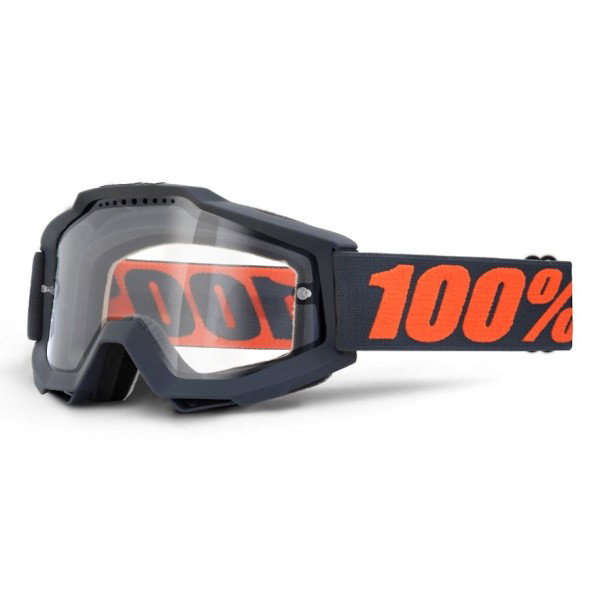 Accuri Enduro MTB Goggles Gunmetal Clear Vented Dual Lens
