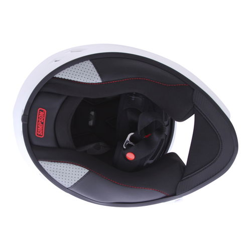 Simpson Venom White Full Face Motorcycle Helmet Inside                                                                                                                                                                                                         