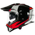 Adventure Helmet Red Grey White Black