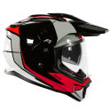 Adventure Helmet Red Grey White Black