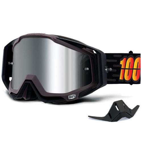 100% Racecraft Plus Goggles - Costume Injected Silver Flash Mirror L