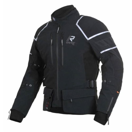 Rukka Kallavesi GoreTex Black Silver Waterproof Textile Motorcycle Jacket Front                                                                                                                                                                                