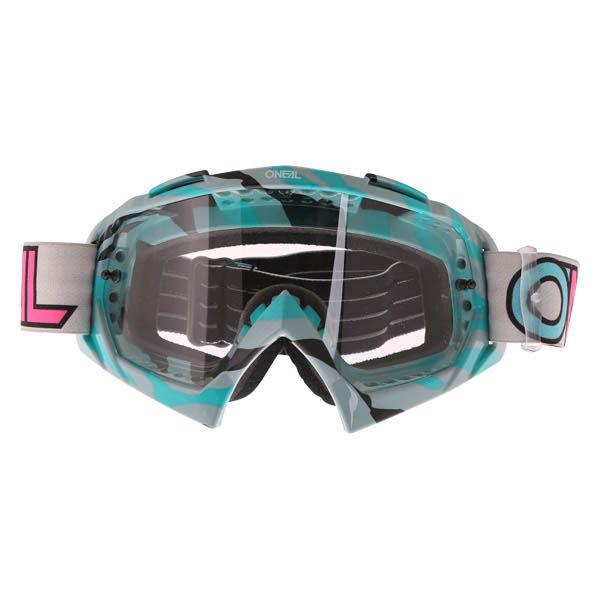 Oneal B-10 Goggle Stream Grey Teal Clear